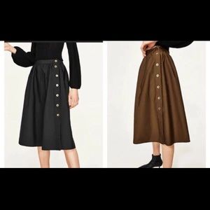 Zara A-Line Skirt in Black and Brown